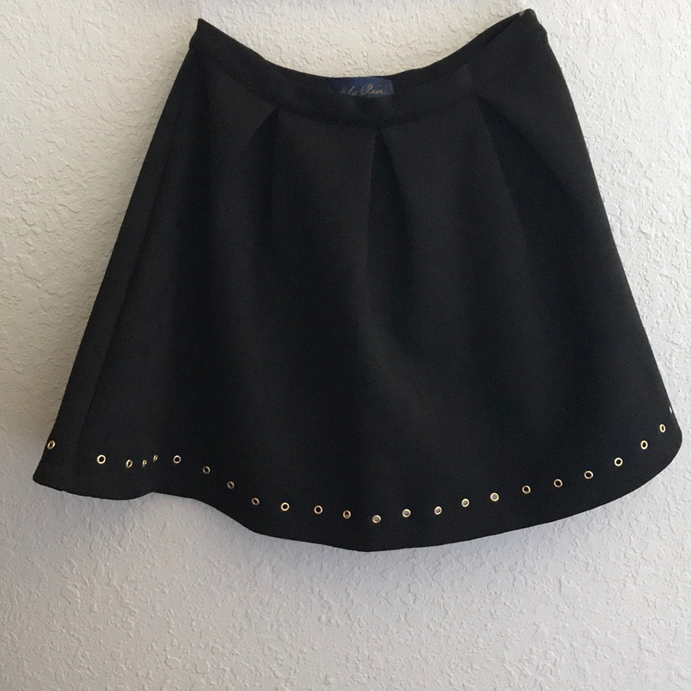 Black Skirt with Gold Detail at Bottom